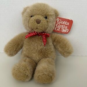 Rare Vintage Gund Stuffie The Teddy Bear Red Polka Dot Bow 10 inch